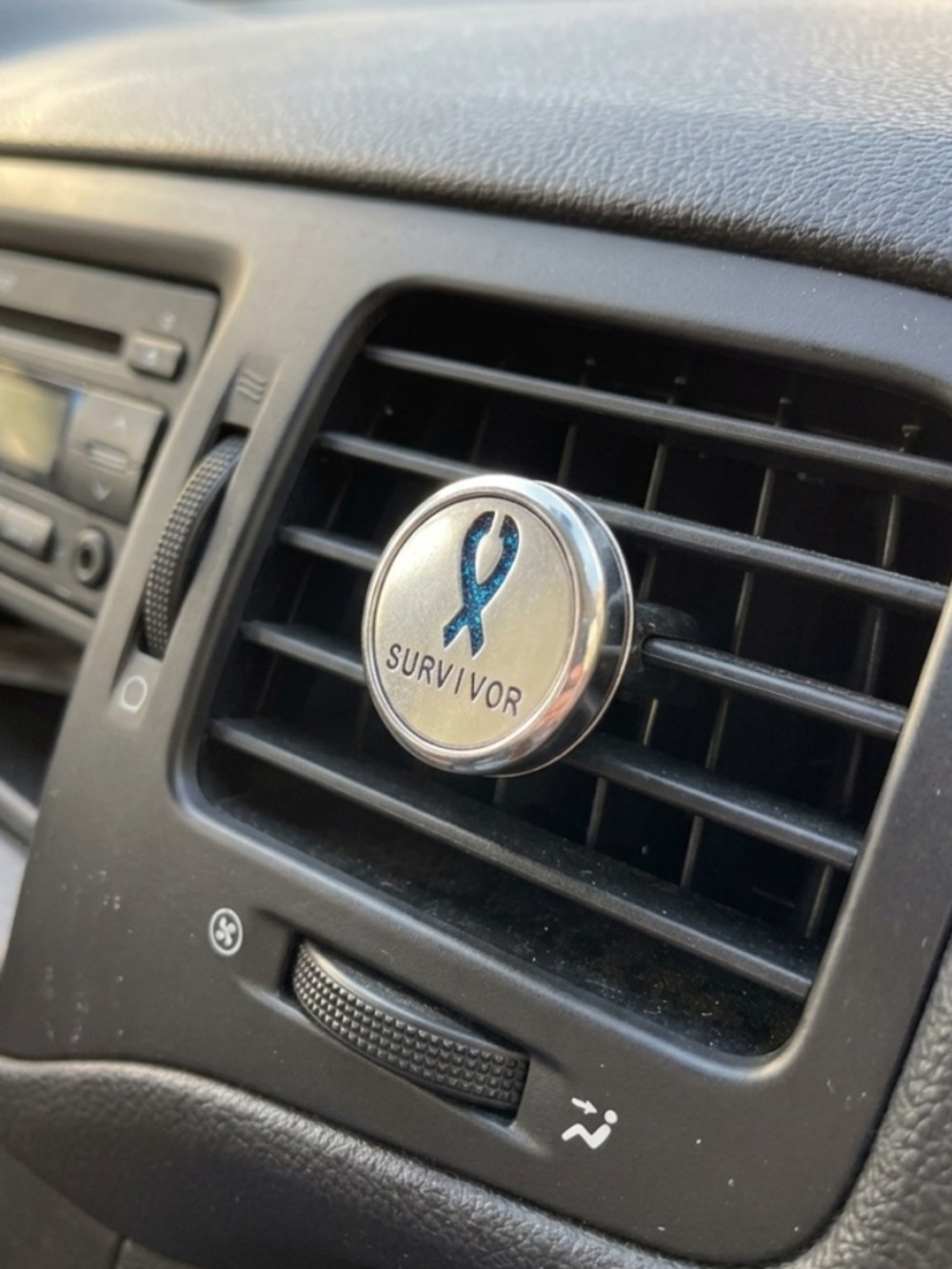 🆕 Blue Ribbon "Survivor" Magnetic Car Vent Diffuser Clip